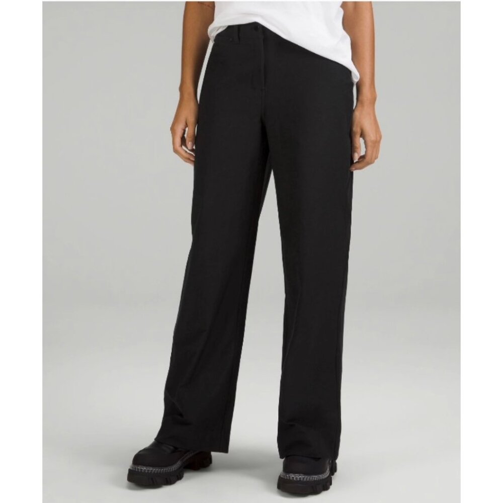 Lululemon City Sleek 5 Pocket High Rise Wide Leg 7/8 Pants Black Size 12